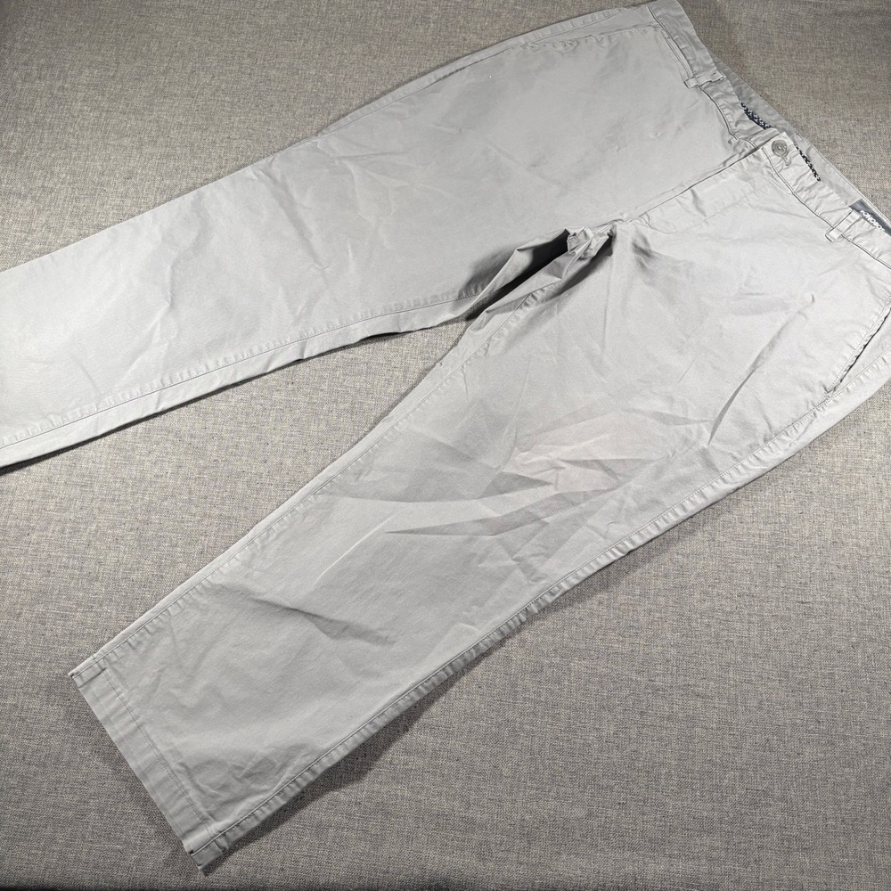 Bonobos Chinos Mens 40x32 (Fits 40x27) Grey Slim Fit Flat Front Trousers Pants
